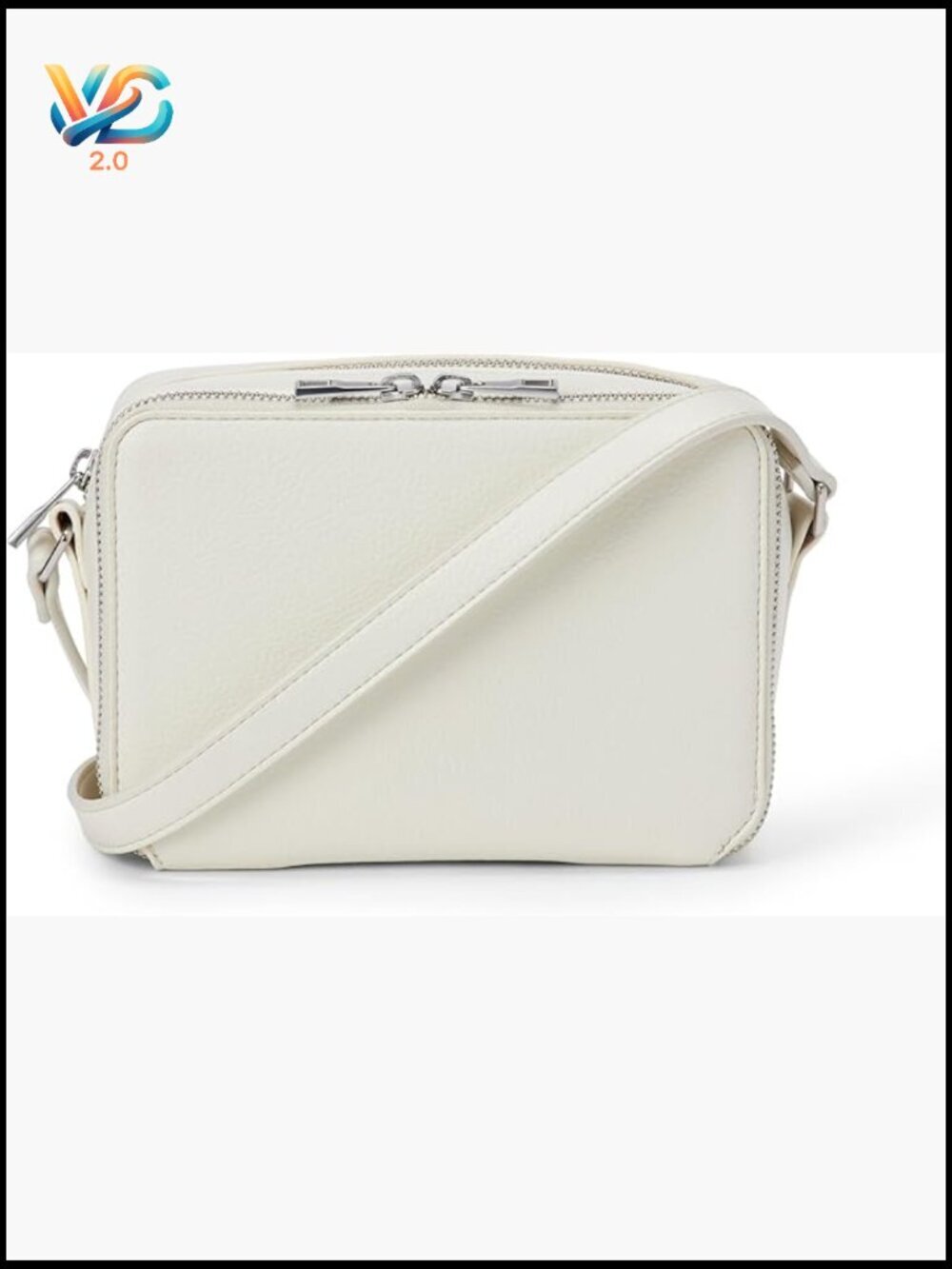 Women's Boxy Crossbody Bag with Two Zipper Compartments
